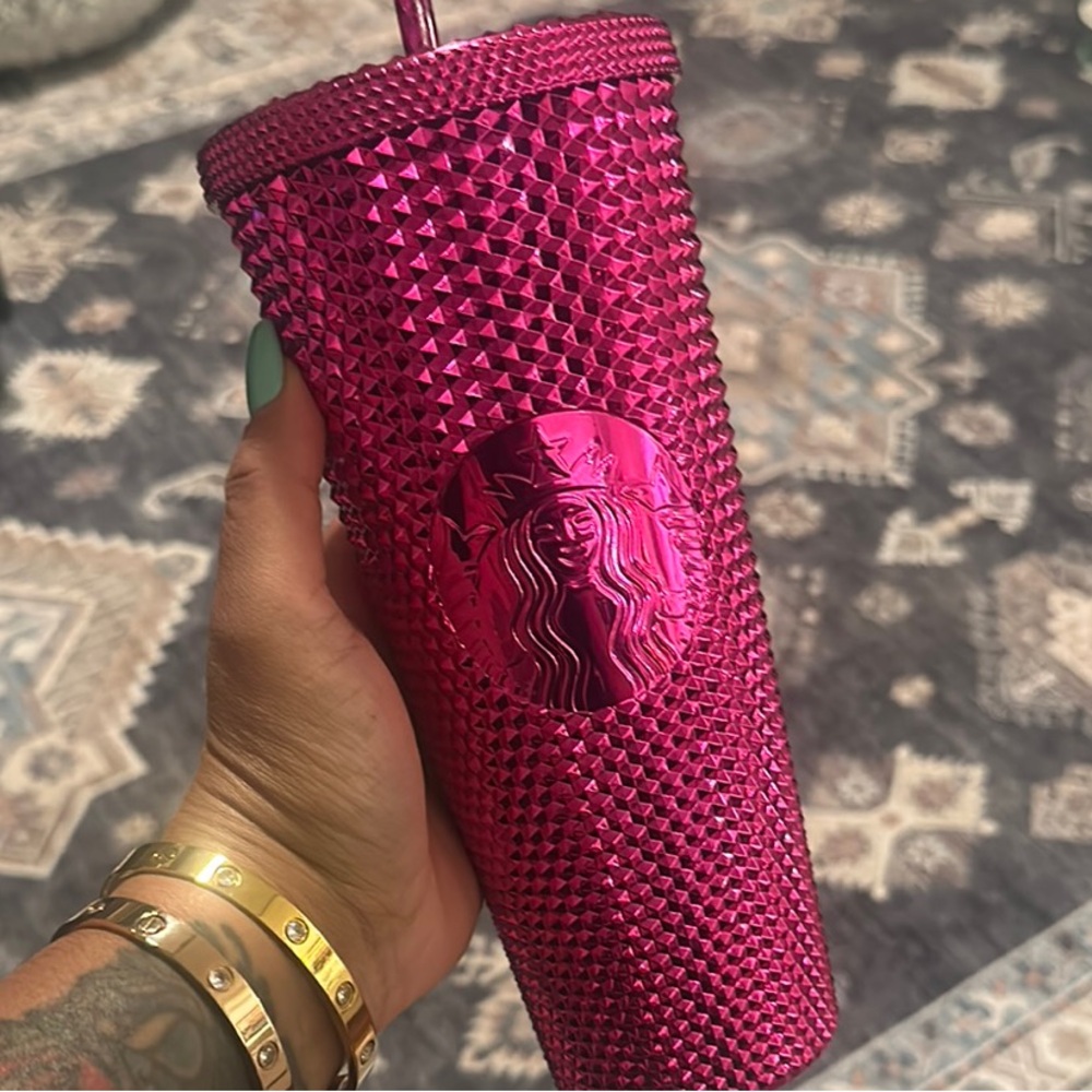 Starbucks Pink Iridescent Tumbler with Studded Texture 24oz